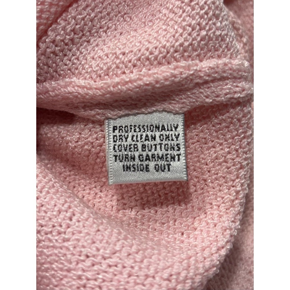 St. John Sweater Womens 6 Pink Collared Button Front Long Knit Cardigan - Picture 4 of 13